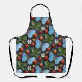 Floral Pattern with Blue Morpho Butterflies エプロン (正面)