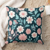 Floral Pattern With Pastel Flowers クッション (ブランケット)