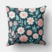 Floral Pattern With Pastel Flowers クッション (裏面)