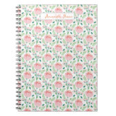 Floral patterned planner in pink and orange ノートブック (正面)