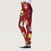 Floral Paw Print Leggings レギンス (左)