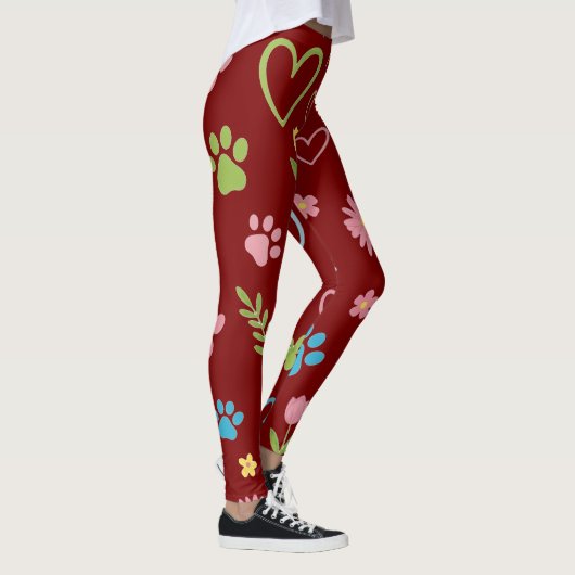 Floral Paw Print Leggings レギンス (右)