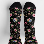 Floral & Paw Print Pattern Socks – Cute Pastel Pet ソックス (上部)