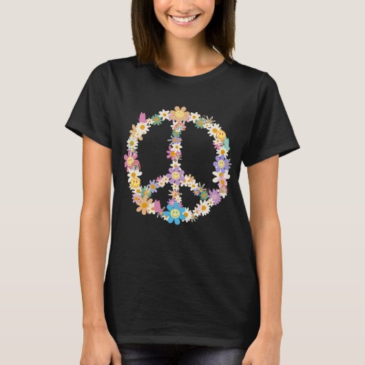 Floral Peace Sign Tシャツ (正面)