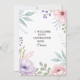 Floral Peaceful Birth Contraction Quote シーズンカード