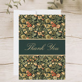 Floral Peach Green Cream William Morris Inspired  サンキューカード