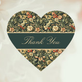 Floral Peach Green Cream William Morris Inspired  ハートシール