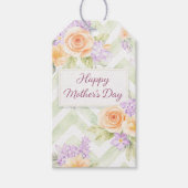Floral Peach Lavender Sage Happy Mother's Day ギフトタグ (正面)