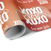 Floral Peach Rose Love Never Fails XOXO Valentine ラッピングペーパー (ロールコーナー)