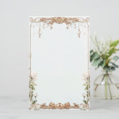 Floral Pearls Prosecco Notes or Party Game Card (スタンド正面)