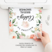 Floral Peony Bridal Shower Welcome Sign ポスター