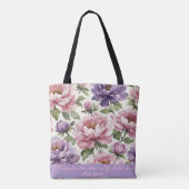 Floral Peony Personalized Tote Bag トートバッグ (裏面)