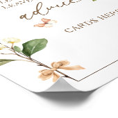 Floral Perfect Pair Pear Bridal Shower Advice ポスター (角)