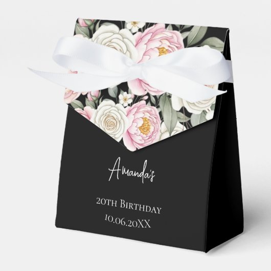 Floral Personalized Birthday Favor Box フェイバーボックス (正面サイド)