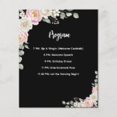 Floral Personalized Birthday Menu Program Card チラシ (裏面)