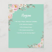 Floral Personalized Birthday Menu Program Card チラシ (裏面)