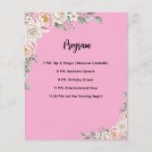 Floral Personalized Birthday Menu Program Card チラシ (裏面)