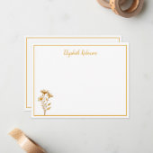 Floral Personalized Custom Note Card ノートカード (正面/裏面インサイチュ)