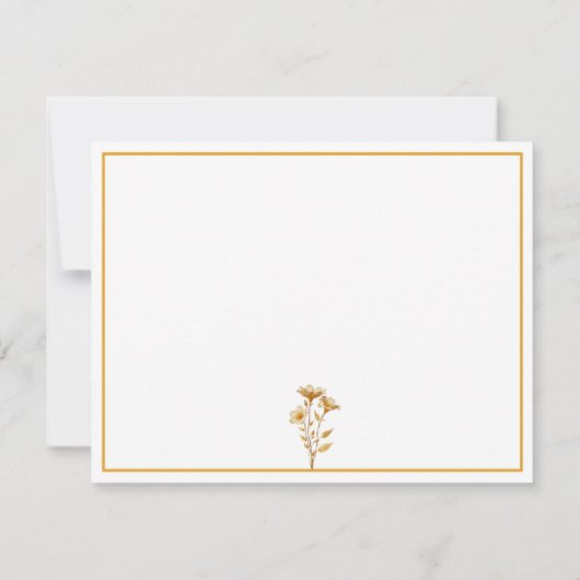 Floral Personalized Custom Note Card ノートカード (裏面)