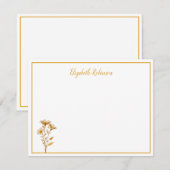 Floral Personalized Custom Note Card ノートカード (正面/裏面)