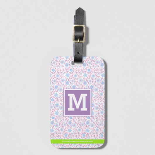 Floral Personalized Monogram  ラゲッジタグ (正面縦)