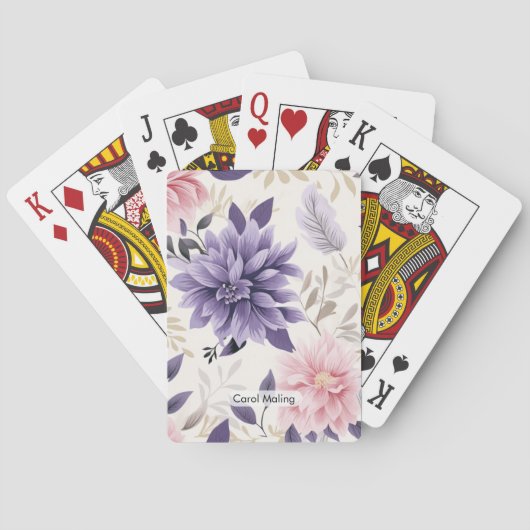 Floral Personalized Pack of Cards | Custom Greetin トランプ (裏面)