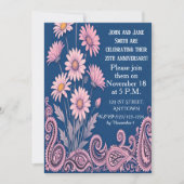 Floral Personalized Wedding Anniversary Invitation 招待状 (正面)
