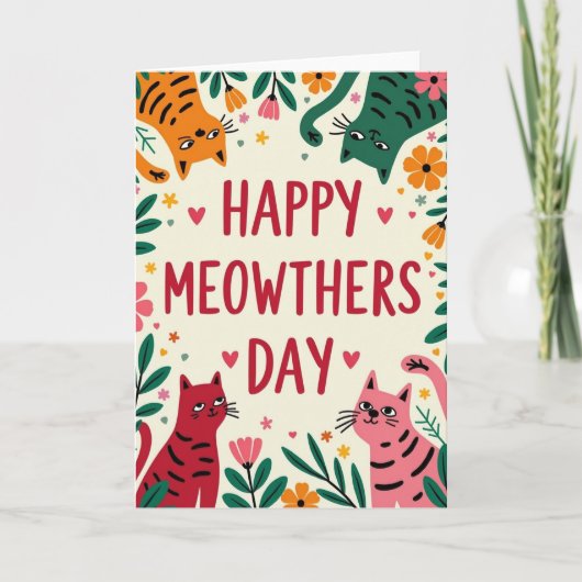 Floral Pet Friends Card カード (正面)