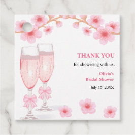 Floral Petals & Prosecco Bridal Shower Thank You  フェイバータグ