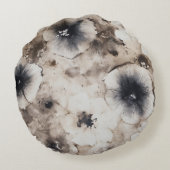 Floral photo create your own modern cute ラウンドクッション (裏面)