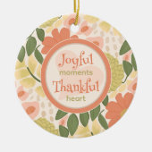 Floral Photo Keepsake Ornament - Joyful Moments  セラミックオーナメント (正面)