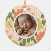 Floral Photo Keepsake Ornament - Joyful Moments  セラミックオーナメント (裏面)