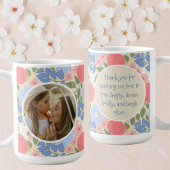 Floral Photo Mug – Personalized Message & Keepsake コーヒーマグカップ