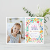Floral Photo Preschool Graduation Invitation 招待状 (スタンド正面)