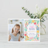 Floral Photo Preschool Graduation Invitation 招待状 (スタンド正面)