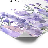 Floral Photo Purple Quinceanera Welcome Sign ポスター (角)