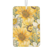 Floral Photo Sunflowers Name Car カーエアーフレッシュナー (裏面)