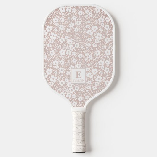 Floral Pickleball Paddle Monogram ピックルボールラケット (正面)