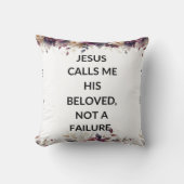 Floral pillow with a simple religious quote クッション (正面)