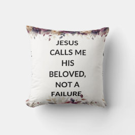Floral pillow with a simple religious quote クッション