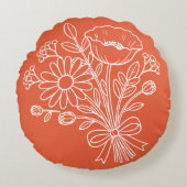 Floral Pillow with “GOOD DAY” ラウンドクッション (正面)