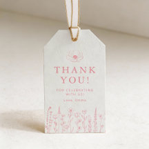 Floral Pink Baby Shower Thank You Gift Tag