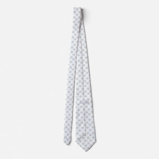 Floral pink blue pattern neck tie ネクタイ (裏面)