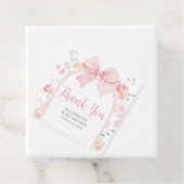 Floral Pink Bow Baby in Bloom Baby Shower フェイバータグ (インサイチュ)