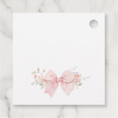 Floral Pink Bow Baby in Bloom Baby Shower フェイバータグ (裏面)