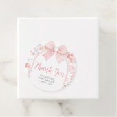 Floral Pink Bow Baby in Bloom Baby Shower フェイバータグ (インサイチュ)