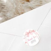 Floral Pink Bow Baby in Bloom Baby Shower ラウンドシール
