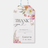 Floral Pink Butterflies Baby In Bloom Baby Shower ギフトタグ (正面)