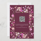 Floral Pink Butterfly Bridal Shower  招待状 (裏面)