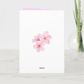 Floral Pink Cherry Blossom Custom Card サンキューカード (裏面)